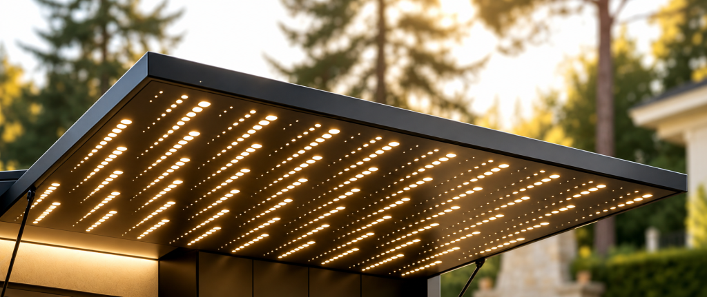 Auvent moderne aux lumieres etoilees