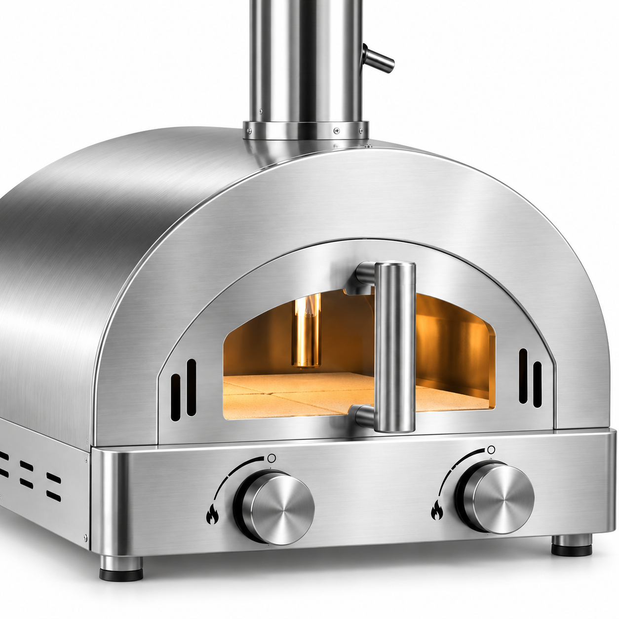 Four à pizza extérieur en inox 304, avec cheminée. 5 Four à pizza extérieur en inox 304, avec cheminée. – Image 4