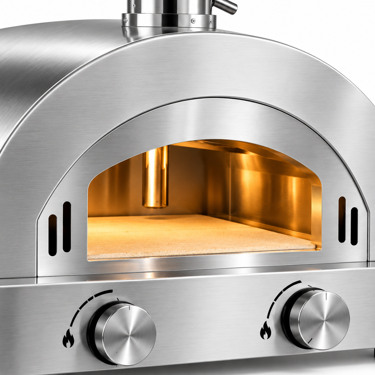 Four à pizza extérieur en inox 304, avec cheminée. 3 Four à pizza extérieur en inox 304, avec cheminée. – Image 2