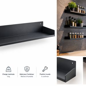 Étagère murale en aluminium – Cuisine extérieure